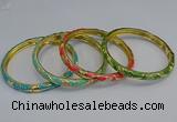 CEB102 6mm width gold plated alloy with enamel bangles wholesale