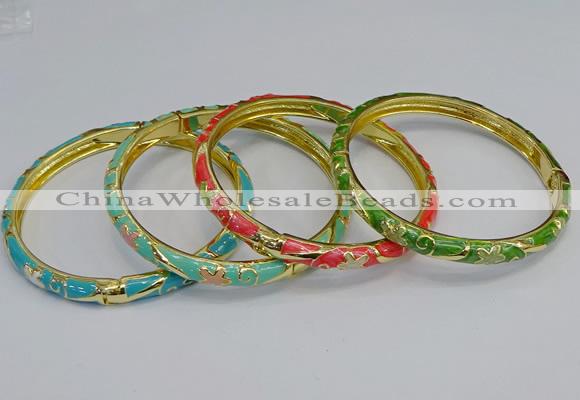 CEB102 6mm width gold plated alloy with enamel bangles wholesale