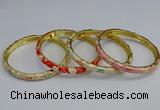 CEB103 6mm width gold plated alloy with enamel bangles wholesale