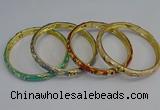 CEB104 7mm width gold plated alloy with enamel bangles wholesale