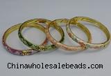 CEB105 7mm width gold plated alloy with enamel bangles wholesale