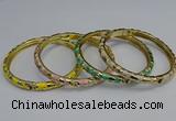 CEB108 7mm width gold plated alloy with enamel bangles wholesale