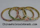 CEB114 6mm width gold plated alloy with enamel bangles wholesale