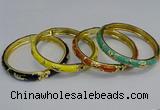 CEB115 7mm width gold plated alloy with enamel bangles wholesale