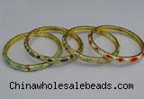 CEB117 6mm width gold plated alloy with enamel bangles wholesale