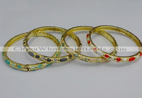 CEB117 6mm width gold plated alloy with enamel bangles wholesale