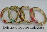 CEB123 16mm width gold plated alloy with enamel bangles wholesale