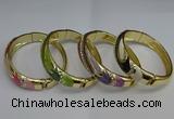 CEB124 16mm width gold plated alloy with enamel bangles wholesale