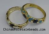 CEB127 16mm width gold plated alloy with enamel bangles wholesale