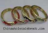 CEB132 16mm width gold plated alloy with enamel bangles wholesale