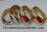 CEB136 26mm width gold plated alloy with enamel bangles wholesale