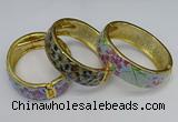 CEB141 20mm width gold plated alloy with enamel bangles wholesale