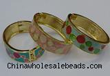 CEB146 19mm width gold plated alloy with enamel bangles wholesale
