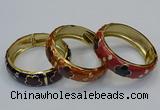 CEB161 18mm width gold plated alloy with enamel bangles wholesale