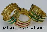 CEB186 38mm width gold plated alloy with enamel bangles wholesale