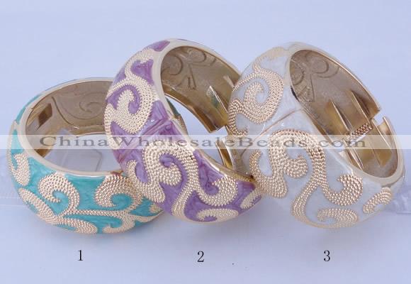 CEB27 5pcs 32mm width gold plated alloy with enamel bangles