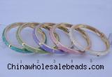 CEB29 5pcs 7mm width gold plated alloy with enamel bangles