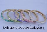 CEB29 5pcs 7mm width gold plated alloy with enamel bangles