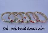 CEB30 5pcs 8mm width gold plated alloy with enamel bangles