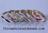 CEB33 6pcs 10mm width gold plated alloy with enamel bangles