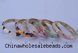 CEB35 5pcs 12mm width gold plated alloy with enamel bangles