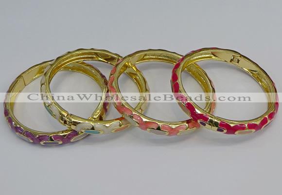 CEB50 7mm width gold plated alloy with enamel bangles wholesale