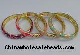 CEB52 7mm width gold plated alloy with enamel bangles wholesale