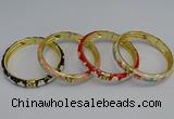 CEB56 7mm width gold plated alloy with enamel bangles wholesale