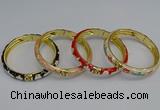 CEB56 7mm width gold plated alloy with enamel bangles wholesale