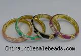CEB59 9mm width gold plated alloy with enamel bangles wholesale