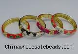 CEB60 9mm width gold plated alloy with enamel bangles wholesale