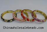 CEB61 9mm width gold plated alloy with enamel bangles wholesale