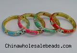 CEB62 9mm width gold plated alloy with enamel bangles wholesale