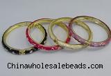 CEB67 6mm width gold plated alloy with enamel bangles wholesale