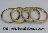 CEB68 6mm width gold plated alloy with enamel bangles wholesale
