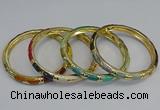 CEB70 6mm width gold plated alloy with enamel bangles wholesale