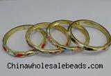 CEB72 6mm width gold plated alloy with enamel bangles wholesale