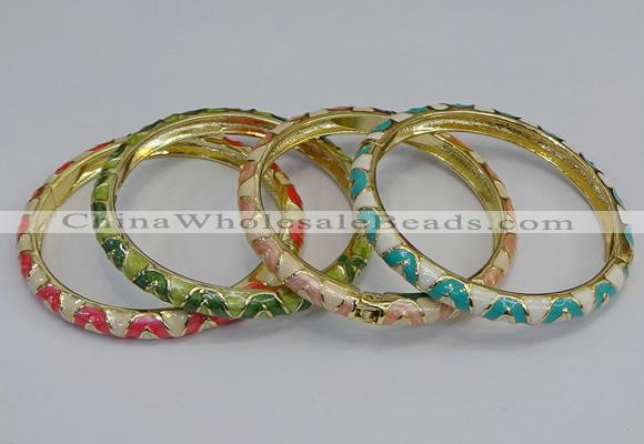 CEB74 6mm width gold plated alloy with enamel bangles wholesale