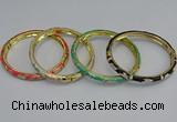 CEB79 6mm width gold plated alloy with enamel bangles wholesale