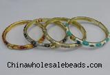 CEB80 6mm width gold plated alloy with enamel bangles wholesale
