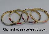 CEB81 6mm width gold plated alloy with enamel bangles wholesale