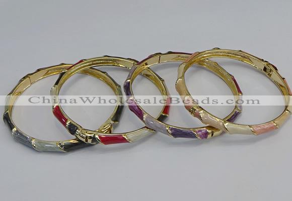 CEB81 6mm width gold plated alloy with enamel bangles wholesale