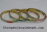 CEB88 7mm width gold plated alloy with enamel bangles wholesale