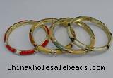 CEB90 8mm width gold plated alloy with enamel bangles wholesale
