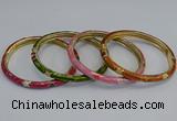 CEB91 6mm width gold plated alloy with enamel bangles wholesale