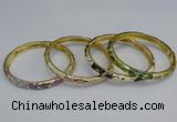 CEB97 6mm width gold plated alloy with enamel bangles wholesale