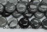 CEE12 15.5 inches 14mm flat round eagle eye jasper beads wholesale