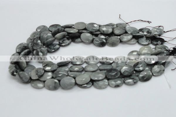 CEE50 15.5 inches 8*10mm faceted oval eagle eye jasper beads