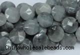 CEE57 15.5 inches 10mm faceted coin eagle eye jasper beads