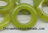 CEJ09 15.5 inches 28*30mm donut lemon jade beads wholesale